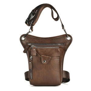 Vintage Men Waist Fanny Pack Drop Leg Cross Body Shoulder Bags for Motorcycle Rider PU Leather Male Messenger Hip Belt Thigh Bag2026