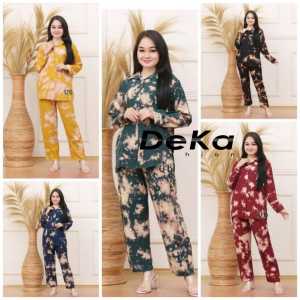 Baju Setelan Tye Dye Awan Wanita Setelan Tie Dye Satu Set Lengan Panjang Bahan Rayon Premium Adem Kualitas Terbaik