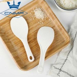 CNMF 1pcs Rice Scoop White Rice Spatula Food Grade Plastic Rice Spoon with Long Handle Kitchen Tools Rice Scoop Holder