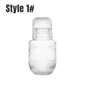 Makery Glass Carafe Pitcher and Water Cup 540ml Bedside Water Carafe Household Tea Jug Drinkware Set