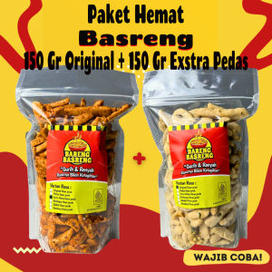 (Buy 1 Get 1) Beli 1 Gratis 1 Basreng Original 150gram + Basreng Xtra Pedas 150 Gram / keripik kerupuk camilan jajanan snack basreng