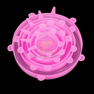 Penutup Wadah Makanan 6 in 1 Elastis Karet Food Cover Penutup Tempat Makanan Gelas Anti Tumpah Silikon