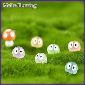 Moito ตุ๊กตาเป็ดสไปรท์ลูกบอลสีดำเรืองแสง10ชิ้นของประดับตกแต่งบ้านนางฟ้าจิ๋วอุปกรณ์ตกแต่งสวน