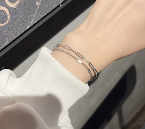 Gold Plated Stainless Steel Link Bracelets for Women
