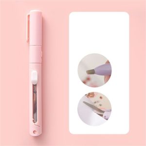 LENMAX. School Supplies Cutting Tool Mini Safe for Paper Work Portable Size Precision Art Cutter Pen Cutter Sticker Cutter Folding Scissor