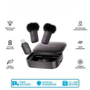SoundMeta II Air Magnetic Mic Wireless Lavalier Noise Cancelling for Android/iOS Vlog & Live Streaming