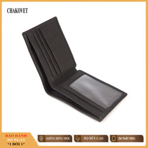 Ví Nam da bò thât màu đen sang trọng VD.221 Bóp đựng tiền nam Chakovet