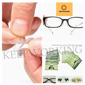 KEEPWORKING  Silicone Anti Slip Adhesive Eyewear Nose Pads Sticker Cushions for Eyeglasses / Eyeglass Ear Hook