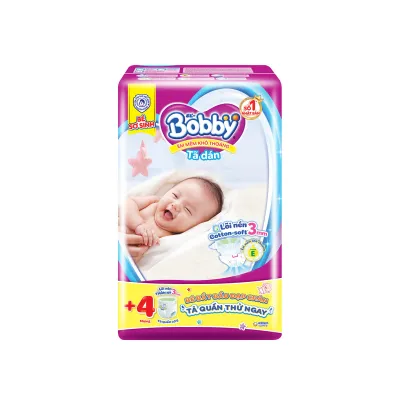 Tã Bỉm Dán Bobby Lõi Nén Cottton Siêu Mỏng Siêu Thấm Thoáng Khí Khô Mát Dành Cho Bé Sơ Sinh - Bibo Mart