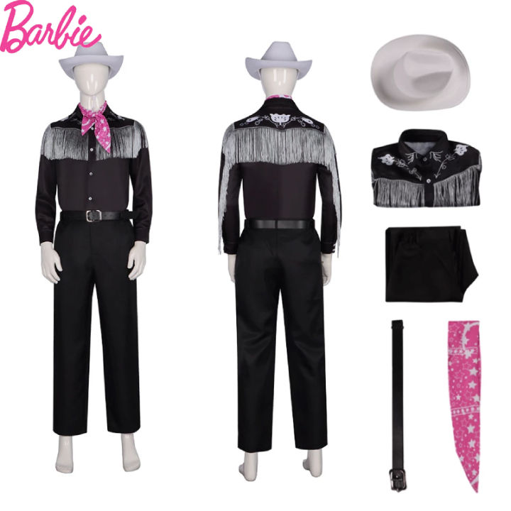 Barbie Movie Men's Western Ken Cowboy Costume Shirt and scarf adult cosplay