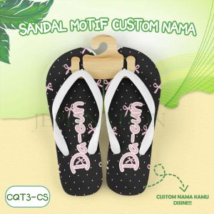 [SANDAL JEPIT V2] Coquette Custom Nama (CQT-CS) JEPITNATION Sendal Jepit Kulit Cowo Pria Wanita Perempuan Dewasa Anak Balita Sandal Santai Sendal Spons Bukan Karet flip flop Antislip dijamin v2