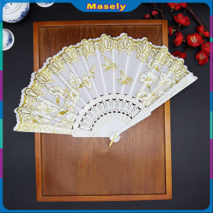 Masely Wedding Dance Party Fashion Hand Fans For Chinese Style Flower Folding Hand Held Fan Lace