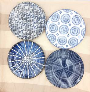 จาน จานกลม จานดินเนอร์ จานญี่ปุ่น จานเซรามิค มี 4 ลาย ขนาด 8.5 นิ้ว (22 ซ.ม.)