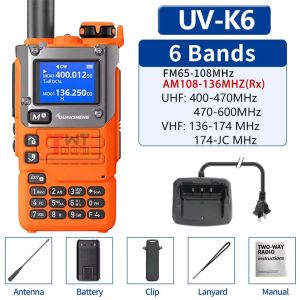 Quansheng UV-K6 Walkie Talkie Long Range UHF/VHF Two Way Radio 50-600 MHz Full Band Portable Handheld Radio Original COD