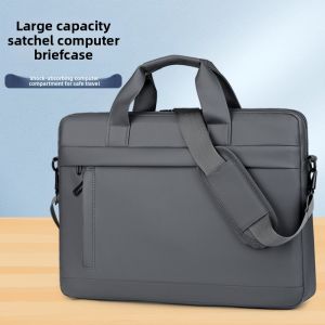 XHLXH with Handle Men Business Laptop Bag Briefcase Shoulder Strap Portable Laptop Bags Simple Solid Color Laptop Shoulder Bag Office Use