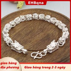 [COD] EHBqna 3PF Ship within 24 hours Thời Trang Mới Bạc Mạ Rồng Thiết Kế Vòng Đeo Tay Bangle Chuỗi Người Đàn Ông Vòng Đeo Tay Quà Tặng