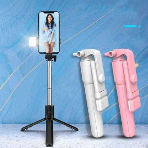 JE.ID Tongsis Tripod LED Bluetooth 4 in 1 Dengan Remote Control + Lampu Tripod Selfie r1s Mura Selfie Stick Plus Lampu Flash 4 in 1 Flug Remote Action Cam Macaron Holder 3 in 1 Wireless Bluetooth Remote Shutter