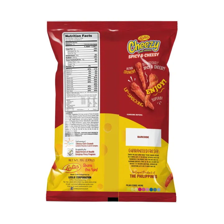 Cheezy Corn Crunch Red Hot 70g x 4 | Lazada PH