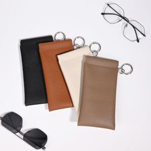 INVADER with Glasses Cloth Glasses Bag Soft PU Automatic Closed Eyewear Pouch Creative Waterproof Sunglasses Case for Travel