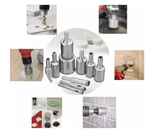 10Pcs Diamond Hole Saw 3-50mm Drill Bit Saw Set Tile Ceramic Marble Glass Cutter Masonry Drilling Tools for Glass Lght Stone Marble Porcelain Ceramic Slate Marble Limestone Fiber Glass