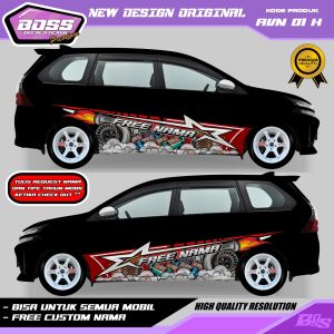 AVN 01 - STIKER DECAL MOBIL AVANZA SIGRA CALYA BRIO JAZZ SEDAN VELOZ KIJANG BRV GRATIS TULIS NAMA