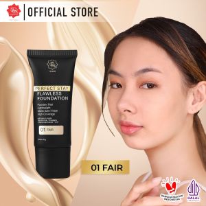 Viva Queen Perfect Stay Flawless Foundation with SERUM NIACINAMIDE UV FILTER VIT E & Chamomile Extract (30gr) – High Coverage Lightweight & Matte Satin Finish (tersedia 5 varian warna)