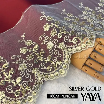 Border Lace YAYA 16cm [FREE MANIK EACH 0.5M] Labuci Renda Border Baju Lace For Baju Kurung LALALACE