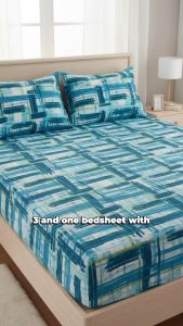 3in1 BEDSHEET 1BEDSHEET 2 PILLOW CASE 100 PERCENT CANADIAN COTTON FULLY GARTERIZED