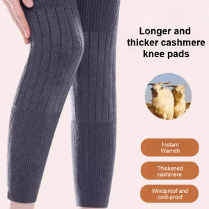 Womens Warm Extended Knee Pads Extended Warm Cashmere Knee Pads Cashmere Winter Long-Ply Fleece-Lined Thickened Knee Pads Extended Joint Knee Pads for Middle-Aged and Elderly Fleece-Lined Thickened Warm Knee Pads