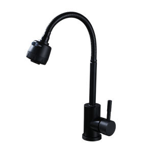 Kitchen Faucet 2 Mode Sink Black Faucet Mounted Basin Water Tap Flexible 360 Swivel Stainless Steel