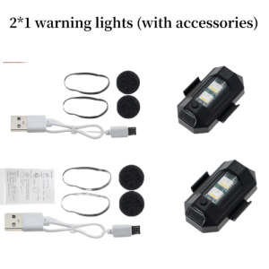 4PCS 7 Colors LED Strobe Light USB Rechargeable 31 Modes Flashing Warning Light for Motorcycle Drone Bicycle Aircraft Universal Night Signal Light