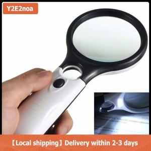 【Local shipping】 3LED Light 45X Handheld Magnifier Reading Magnifying Glass Lens Jewelry Loupe