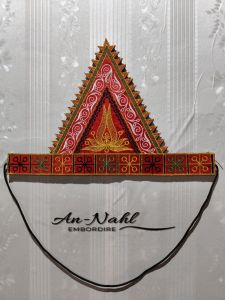 Renda Bordir Akesoris Kepala Kostum Tari/Karnaval Motif Aceh Anak