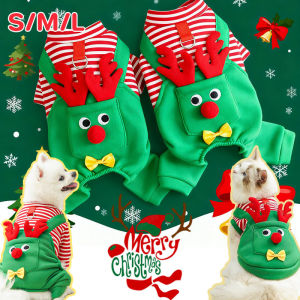 【GUGU-W】เสื้อผ้าสัตว์เลี้ยง S/M/L ชุดซานต้า เสื้อแฟชั่นคริสมาสต์ คริสมาสต์ ปาร์ตี้ ฉลอง เสื้อผ้าหมา ชุดแมว