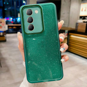 For Vivo Y100 5G 2024 Glitter Case VivoY100 Y 100 Phone Casing Back Cover Soft TPU Silicone Flexible Bling Shockproof Bumper Gradient Camera Lens Protect