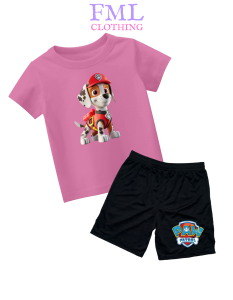 Setelan Kaos Anak-Anak Gambar PAW Patrol Marshall (usia 2-10 Tahun) Katun PE