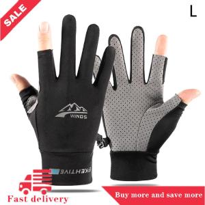 [COD] Summer Sunscreen Gloves Women Thin Ice Silk Anti-ultraviolet Dew Finger Touch Screen Driving Riding Non-slip Breathable Gloves