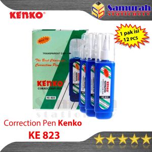 Correction Pen Kenko Ke-823 Metal Tip / Tip-Ex Cair KE 823 Biru 1 Box isi 12 pcs / Tipe X Fluid Ke823 Ujung Besi