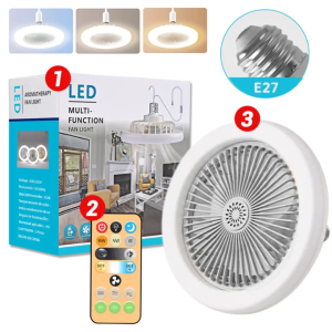Cerdas 20.5 inci 2-In-1 Kipas Langit-Langit Dengan Kipas Langit-langit Kecil Ringan Fan E27 Lampu LED Benih