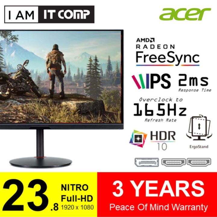 Acer Nitro 238 Inch Xv240y P Fhd 165hz Overclock Ips Gaming Monitor Xv240 Xv2 Umqx0sm 4743