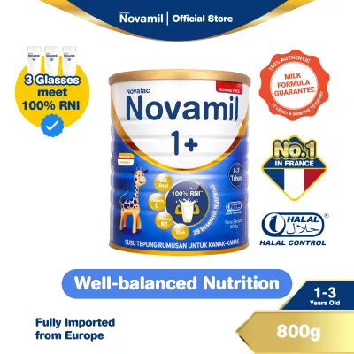 Novamil 1+ Formula Susu untuk Pemakanan Seimbang (1-3 Tahun) 800g | Novamil 1+ Growing Up Milk for Balanced Nutrition (1-3 Years) 800g
