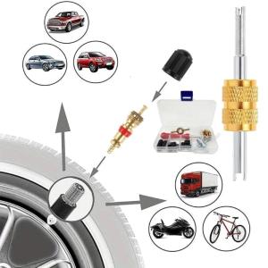 Multiurpose Tire Valves Cores Removal Tool Set Abrasion Resistant Coating for Quick Installation On Trucks Bikes Car
