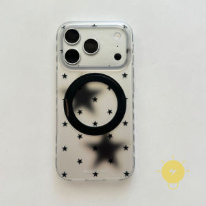 For iPhone 16 Pro Max Case Magnetic TPU Star Heart Smudge Plating Rotate Phone Case For iPhone 15 Cover 手机壳 Aesthetic Korean Cute