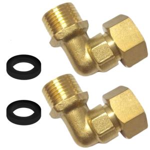 Pack Of 2 Brass 90 Degree Elbow Fittings 1/2 Inch Elbow Connector Easy to Use for Water Plumbing And Heating Systems