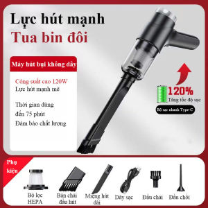 Máy hút bụi ô tô không dây ININ Máy hút bụi mini cầm tay công suất lớn lực hút mạnh thiết kế nhỏ gọn