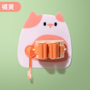 CZ Cozy Home Seamless Waterproof Mop Hook Nail-Free Wall Hanging Strong Adhesive Toilet Broom Sticky Mop Hanger
