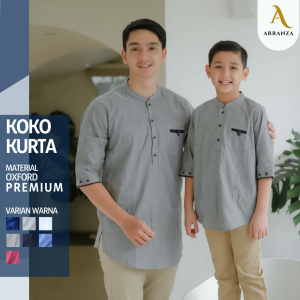 Baju Koko couple ayah dan anak laki laki lengan 3/4 bahan premium