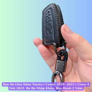 Bao Da Chìa Khóa TOYOTA ( Camry 2019- 2023 ) CROSS 4 NÚT 2023. Da Bò Nhập Khẩu ITALIA bảo hành 2 năm