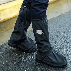 Meroca Shoe Cover Waterproof Non-Slip Mens Waterproof Overshoe Shoe Cover Outer Wear Rain Shoes Womens Thickening and Wear-Resistant High-Top Rain Booties Rain Boots