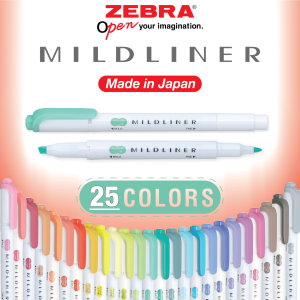 Bút Highlight Zebra Mildliner WKT7-35C Bộ 35 Màu Pastel/Basic – 2 Đầu (Highlighter + Nét Mảnh) 1.0–1.4mm – Highlight Không Lem Ít Thấm Giấy – Dùng Học Tập/Văn Phòng/Bullet Journal – Thương HIệu Nhật Bản  [Chính Hãng]